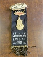 Antietam Lodge B of L.F.& E ribbon/badge