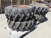 (4) Tractor Tires and Rims