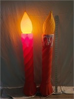 2 Blow Mold Candle Sticks