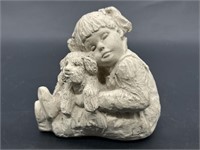 Young Girl w/ Dog Figurine
