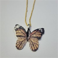 Fashion Jewellery Butterfly Gold Plated 16" With