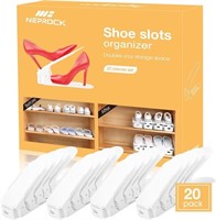 Shoe Slots Organizer 20 Pack, Adjustable Shoe