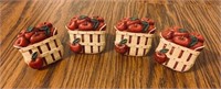 Apple themed napkin rings 2.25 x 2.25