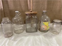 Vintage glass jars, jugs and container-(inside