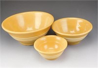 Lot # 3857 - Set of (3) yellow ware white banded
