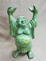 18" Large Ceramic Green Buddha Statue