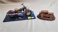 Indian Motorcycle Model & Wood Car Lot
