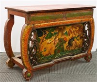 Tibetan Altar Cabinet, Hand-Painted Wood