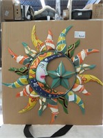 DECO 79 METAL SUN MOCH STAR WALL DECORATION