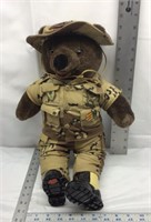 D2) MILITARY BEAR WITH REAL METALS & RANK, DESERT
