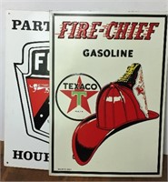 Pair of Metal Signs Including Ford Parts Dept.
