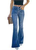 P3913  Chase Secret Flare High Waist Blue Jeans Si