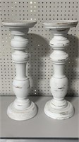 Pair of Wood Candlestands