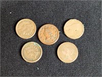 INDIAN HEAD PENNIES, TOKEN, FLYING EAGLE CENTS