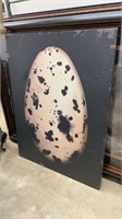 Large Black and White Speckled Egg Hanging Canvas