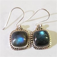 $140 Silver Labradorite Earrings