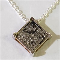 $400 Silver Diamond(0.15ct) Necklace