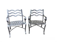 Set of (2) metal patio chairs