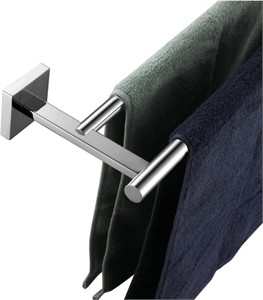 DOUBLE TOWEL RACK WITH SCREWS SILVER COLOUR