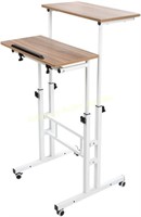 Siducal Mobile Stand Up Desk Adjustable w/Wheels