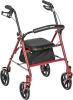 Drive Medical 4 Wheel Walker Rollator Red