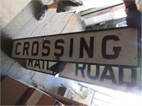 RAINROAD CROSSING SIGN - VERY HEAVY, BRING HELP TO
