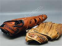 2- leather ball gloves