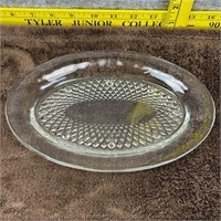 Vintage Oval Indiana Glass Diamond Point Dish