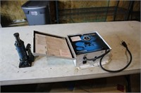 Filter pump control box, bottle jack