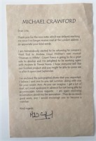 Michael Crawford signed letter