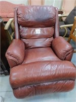 Maroon Leather Recliner (Some Wear)