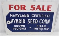 two sided Hybrid seed corn for sale metal sign