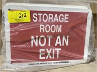 Storage Room Not An Exit Signs, 10x7in