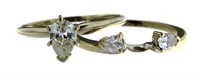 14kt Gold Pear Cut 1.25 ct 2 pc Diamond Bridal