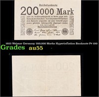 1923 Weimar Germany 200,000 Marks Hyperinflation B