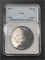 1881-O Silver Morgan Dollar NNC MS-65