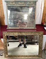 2 Antique Mirrors, One is Beveled Glass