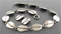Vintage Danish Silver Necklace & Earrings Set 2