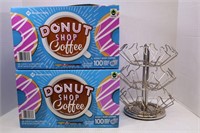 K-CUP HOLDER WITH 2 BOXES OF DONUT SHOP COFFEE