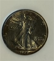 1936 Walking Liberty Silver Half Dollar AU58