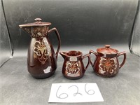 Vintage Brown Japan Pottery Tea Set