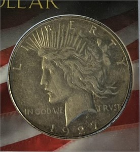 1927-S Peace Silver Dollar AU50 Collectible COIN