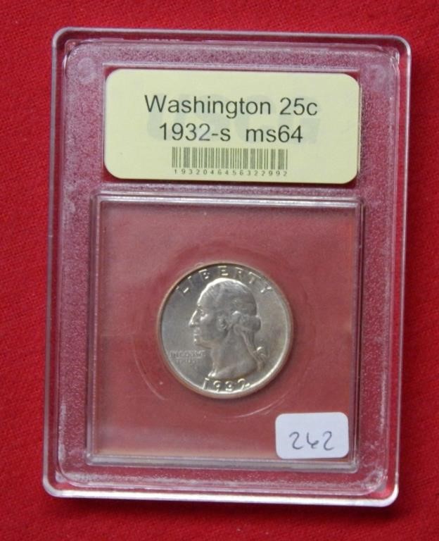 1932 S Washington Silver Quarter Key Date  ***