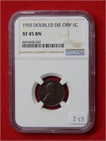 1955 Lincoln Wheat Cent NGC XF45 BN DDO