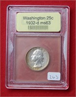 1932 D Washington Silver Quarter Key Date  ***