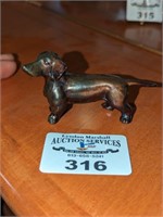 Metallic Dachshund dog figure