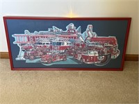 Fire engine framed puzzle