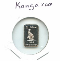 1 gram Silver Bar - Kangaroo, .999 Fine Silver