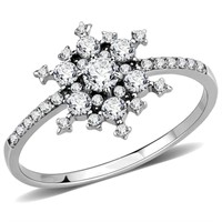 Dazzling .26ct White Sapphire Snowflake Ring
