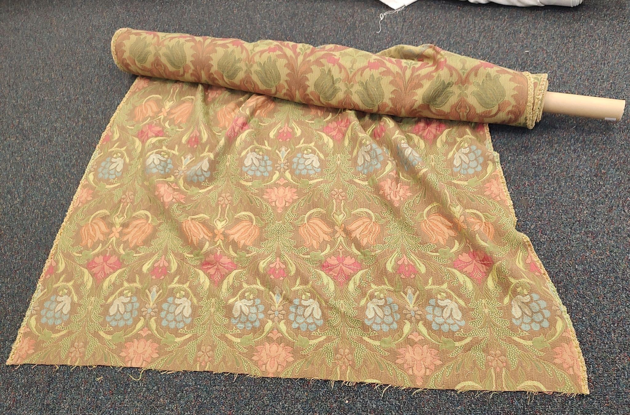 Pink, Blue, & Green Floral Fabric Remnant